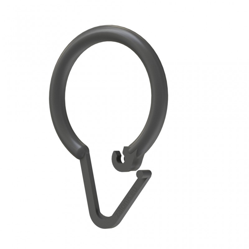 SHOWER CURTAIN RING PLASTIC GREY